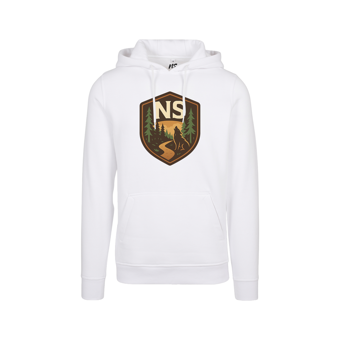 NS Howl Hoodie i Snow – fram med vargtryck