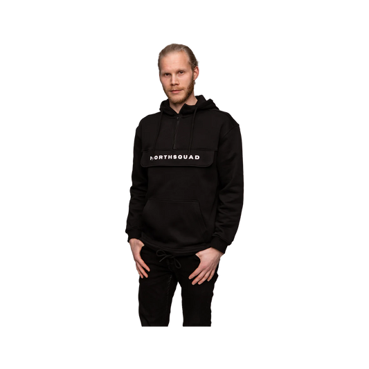 NS Hailstorm Hoodie i Black Ice – fram med bröstficka