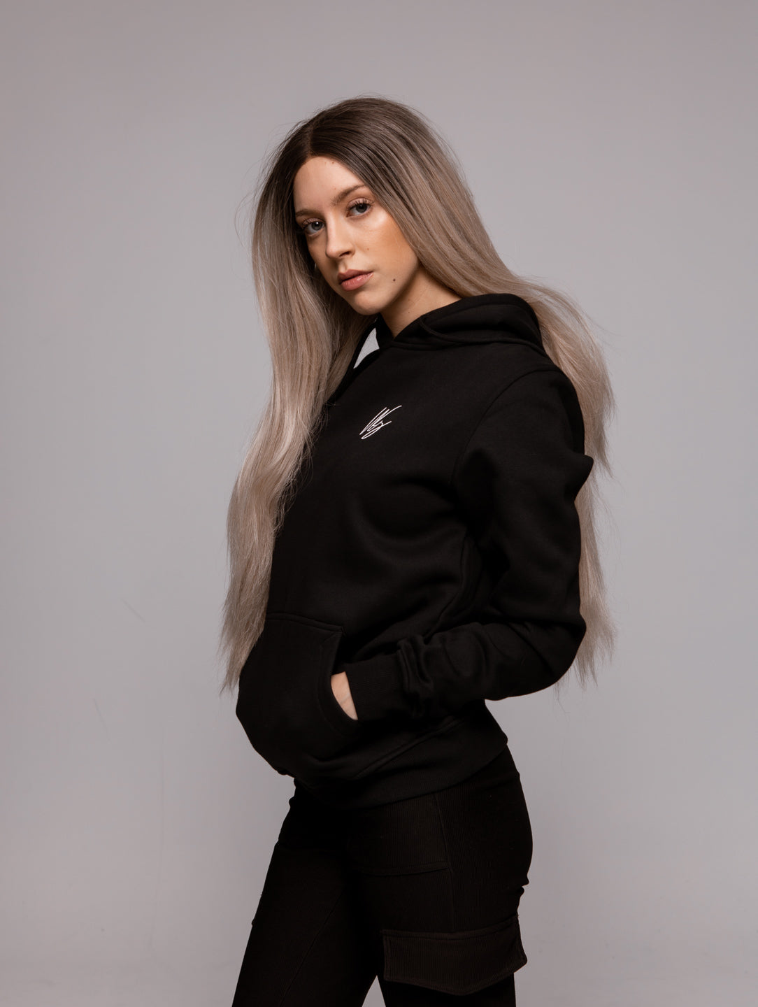 NS Bohemian Hoodie i Black Ice – produktbild