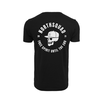 NS Rebel T-shirt i Black Ice – rygg med tryck
