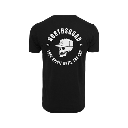 NS Rebel T-shirt i Black Ice – rygg med tryck