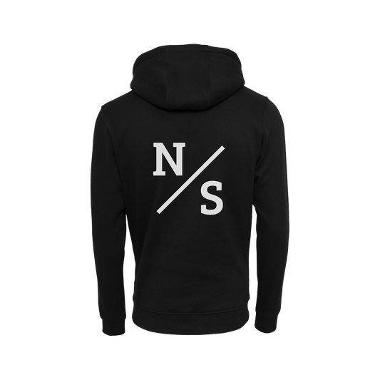 NS Slash Hoodie i Black Ice – rygg med tryck