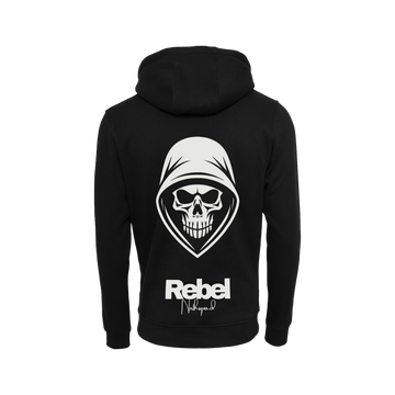 NS Rebel 2.0 Hoodie i Black Ice – stort tryck på ryggen