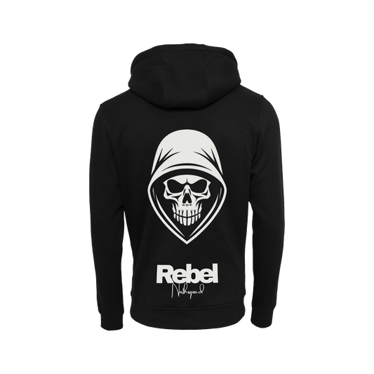 NS Rebel 2.0 Hoodie i Black Ice – stort tryck på ryggen