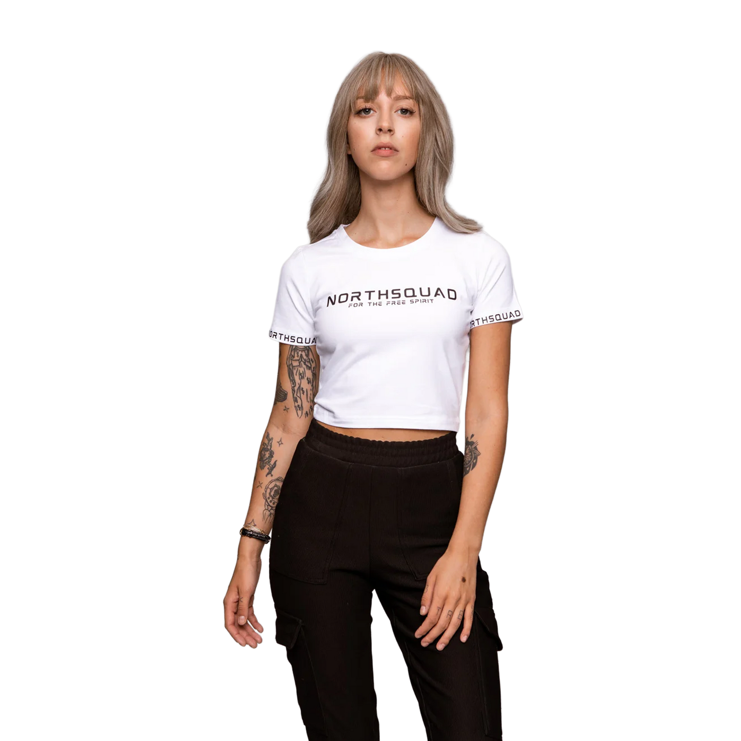 NS Invictus Cropped T-shirt i Snow – fram