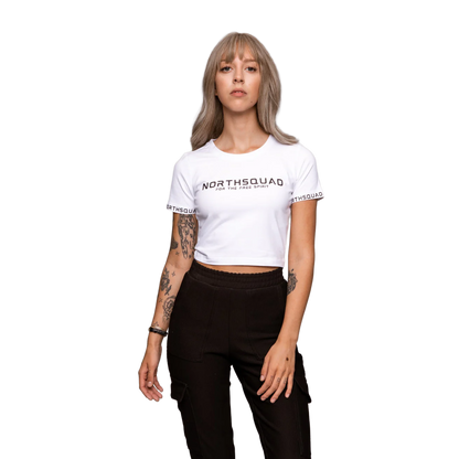 NS Invictus Cropped T-shirt i Snow – fram