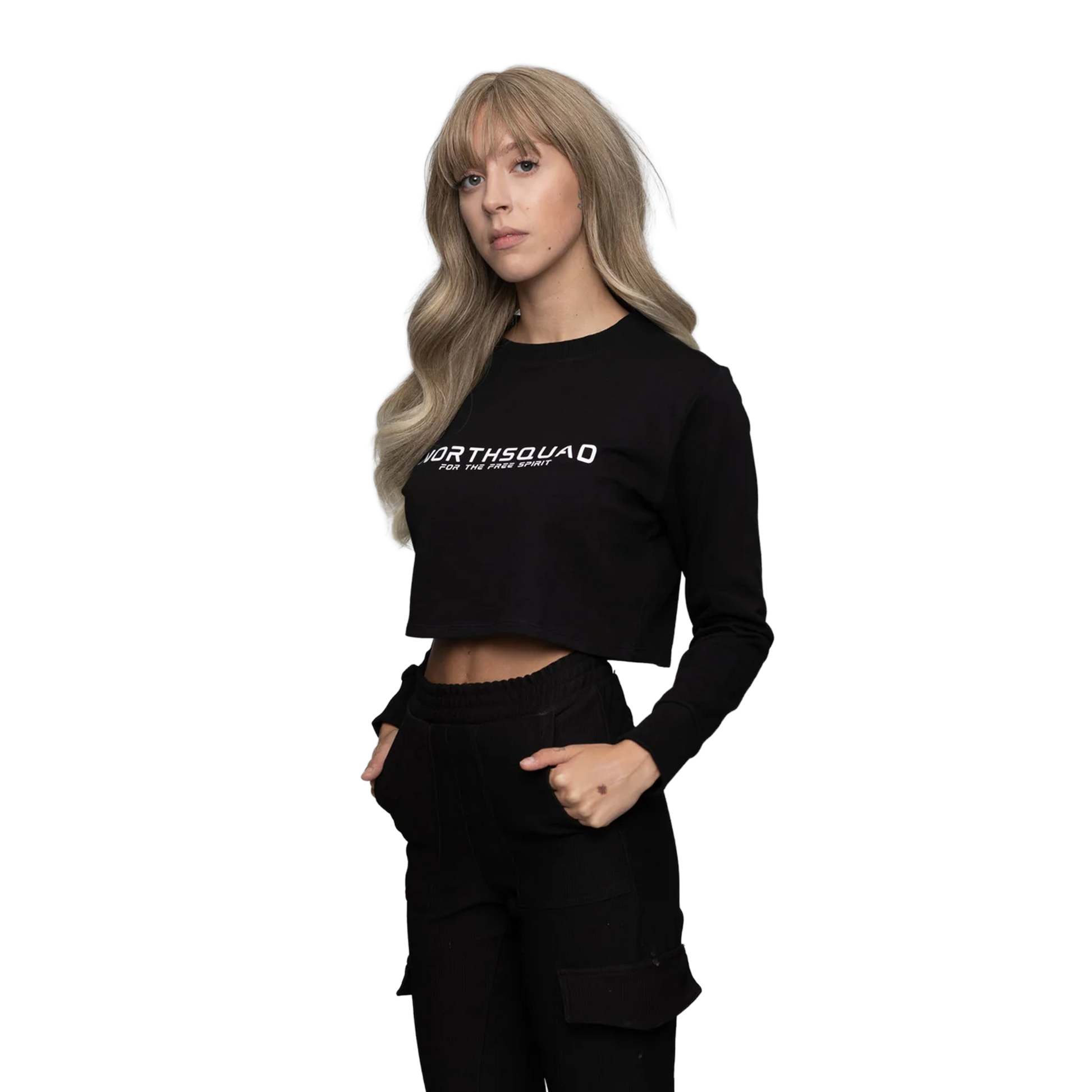 NS Invictus Cropped Top i Black Ice – fram