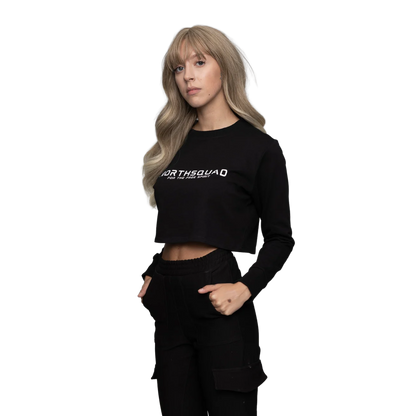 NS Invictus Cropped Top i Black Ice – fram