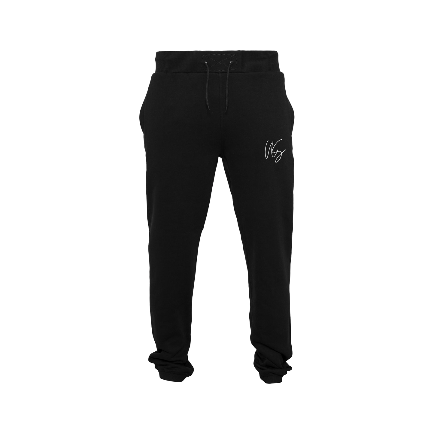 NS Signature Sweatpants i Black Ice – fram