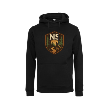 NS Howl Hoodie i Black Ice – fram med vargtryck